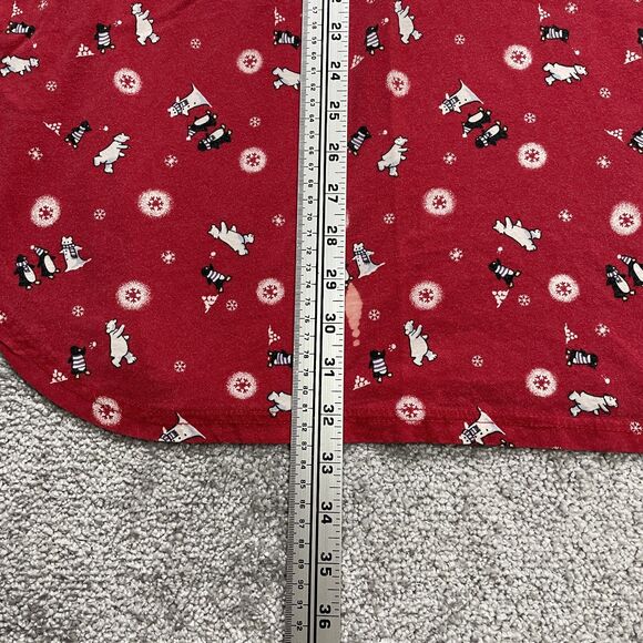 Unbranded Tunic Sleep Shirt Womens 2XL Red Winter Penguin Snowflakes Long Sleeve - Picture 7 of 8